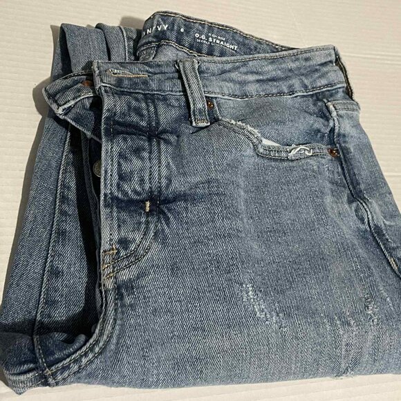 OLD NAVY WOMEN DISTRESSED HIGH RISE‎ O.G. STRAIGHT LIGHT WASH SIZE 6 - Picture 9 of 11